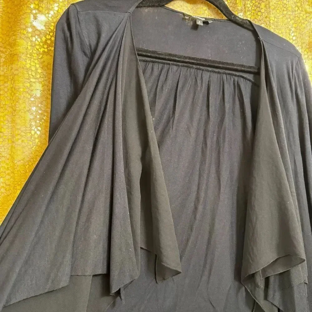Express Black Waterfall Style Light Sweater Cardigan Over-piece Small